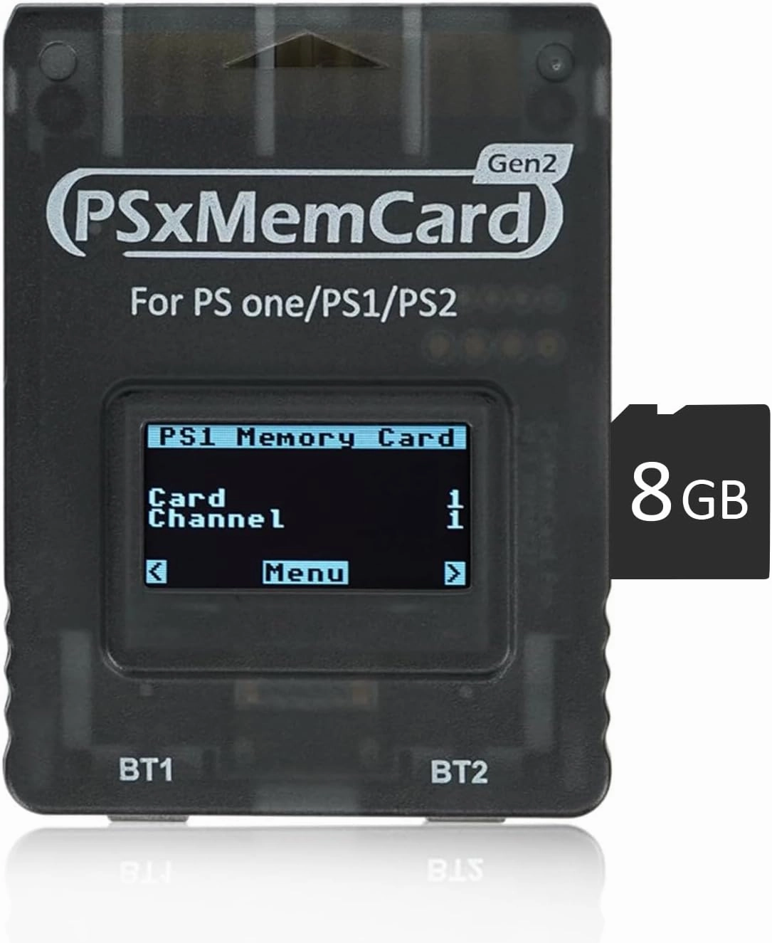 PSxMemCard Game Memory Card Compatible with PS2/PS1/PS One Console, 8GB MicroSD Card Include, Supports Firmware Upgrade, Unlimited Storage and Sd2psXtd, High Speed