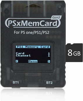 PSxMemCard Game Memory Card Compatible with PS2/PS1/PS One Console, 8GB MicroSD Card Include, Supports Firmware Upgrade, Unlimited Storage and Sd2psXtd, High Speed