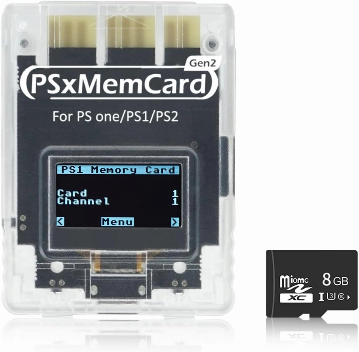 PSxMemCard Gen2 Memory Card - Supports Firmware Upgrade, Unlimited Storage and Sd2psXtd, Includes an 8GB MicroSD Card, High Speed Game Memory Card for PS2/PS1/PS One Console