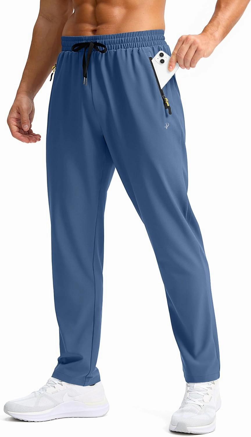 Pudolla Men's Lightweight Hiking Pants Quick-Dry Outdoor Sweatpants with Zipper Pockets for Casual Travel Athletic Workout