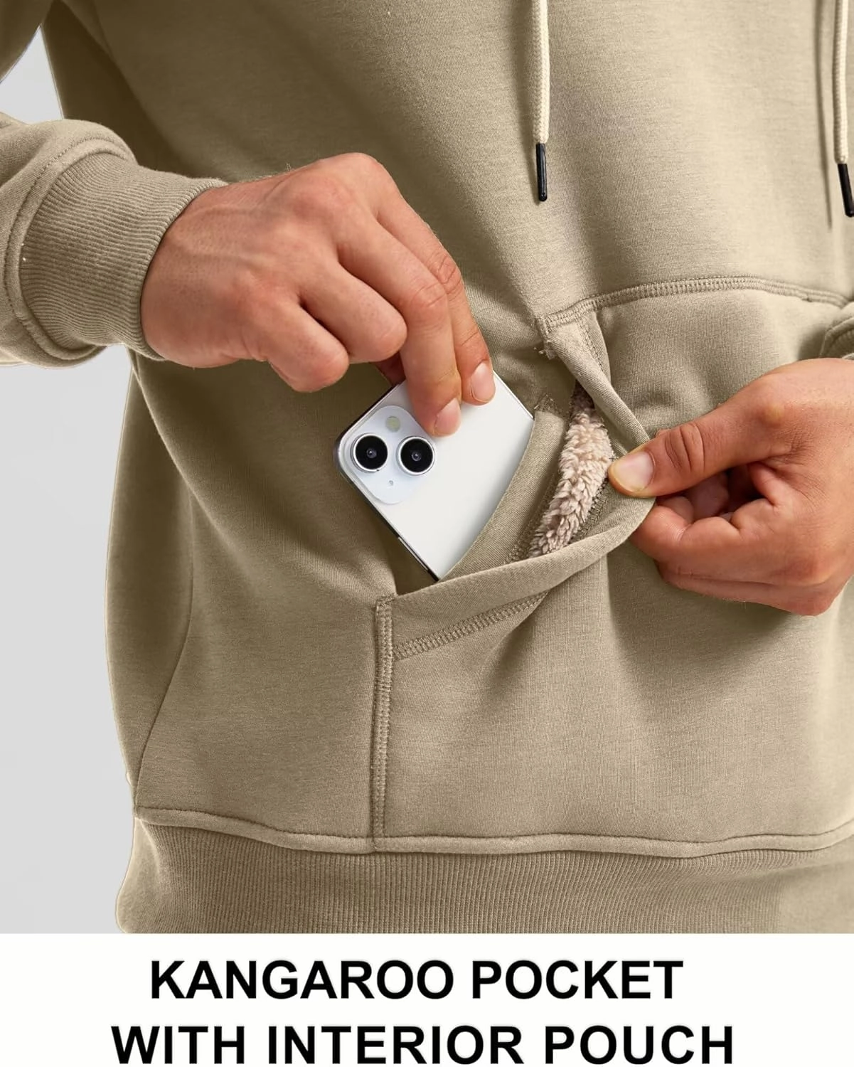 Pudolla Men's Sherpa Hoodie Pullover Winter Thick Warm Fleece Lined Hoodies Athletic Sweatshirts with Kangaroo Pouch Pocket