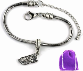 Puerto Rican Jewelry | This Puerto Rican Merchandise or Puerto Rico Bracelet is Stainless Steel Snake Chain Bracelet makes Great Puerto Rico Gifts and the Country Charm is the Pride of Puerto Rico