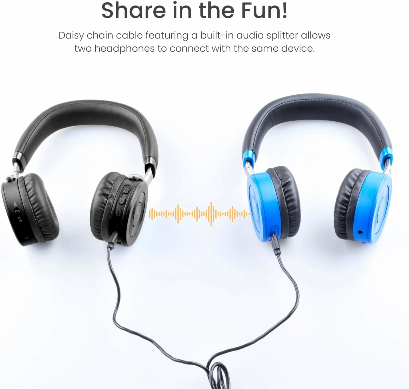 Puro Sound Labs JuniorJam Plus Volume Limiting Headphones for Kids, Safer Audio to Protect Hearing- Adjustable Bluetooth Headphones for Tablets, Smartphones, PCs- 22-Hour Battery Life (Black)
