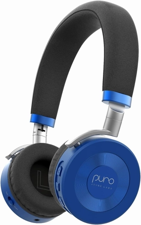 Puro Sound Labs JuniorJam Plus Volume Limiting Headphones for Kids, Safer Audio to Protect Hearing- Adjustable Bluetooth Headphones for Tablets, Smartphones, PCs- 22-Hour Battery Life (Blue)