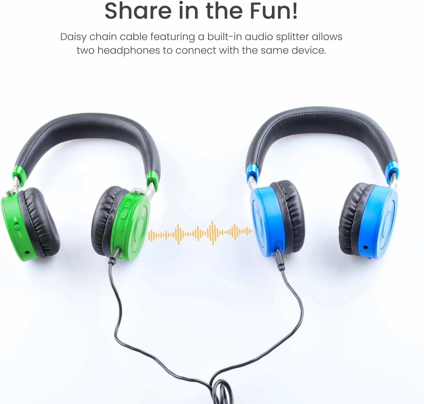 Puro Sound Labs JuniorJam Plus Volume Limiting Headphones for Kids, Safer Audio to Protect Hearing- Adjustable Bluetooth Headphones for Tablets, Smartphones, PCs- 22-Hour Battery Life (Green)
