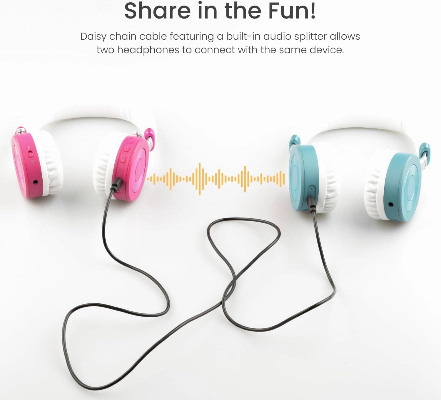 Puro Sound Labs JuniorJam Plus Volume Limiting Headphones for Kids, Safer Audio to Protect Hearing- Adjustable Bluetooth Headphones for Tablets, Smartphones, PCs- 22-Hour Battery Life (Pink)