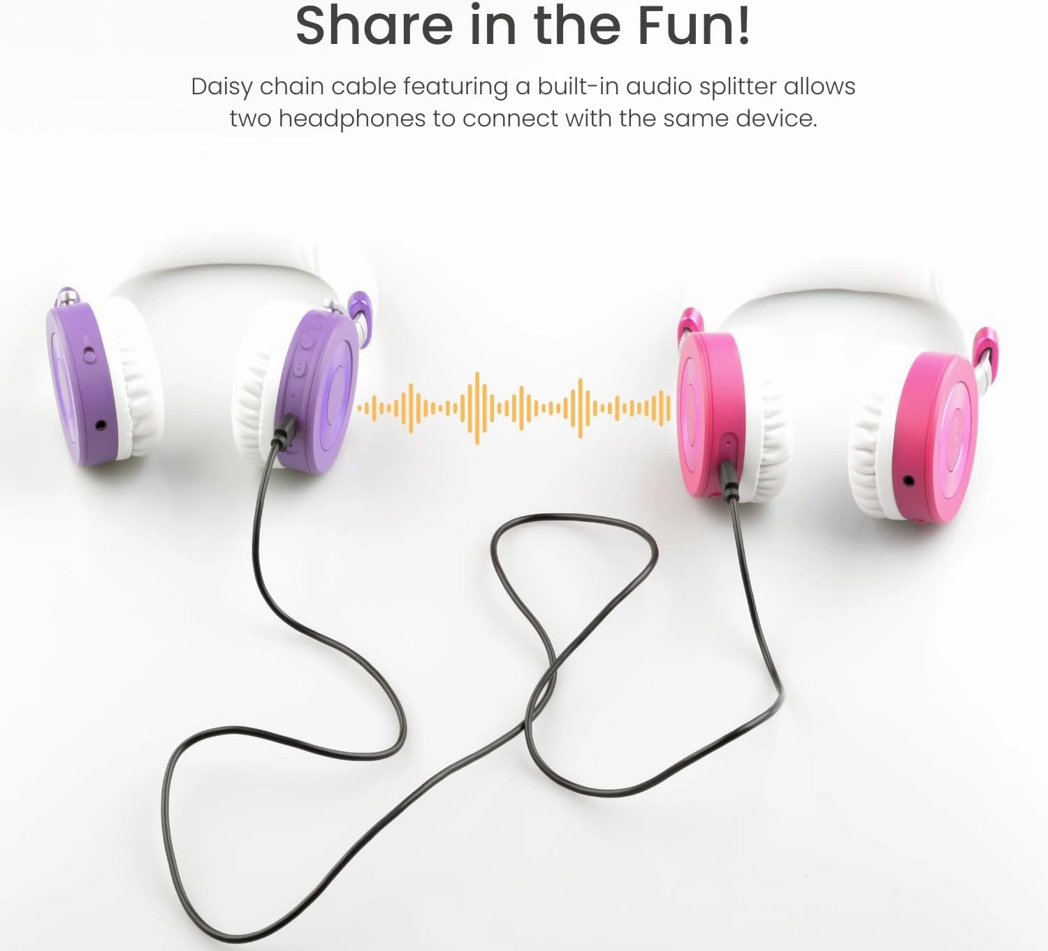 Puro Sound Labs JuniorJam Plus Volume Limiting Headphones for Kids, Safer Audio to Protect Hearing- Adjustable Bluetooth Headphones for Tablets, Smartphones, PCs- 22-Hour Battery Life (Purple)