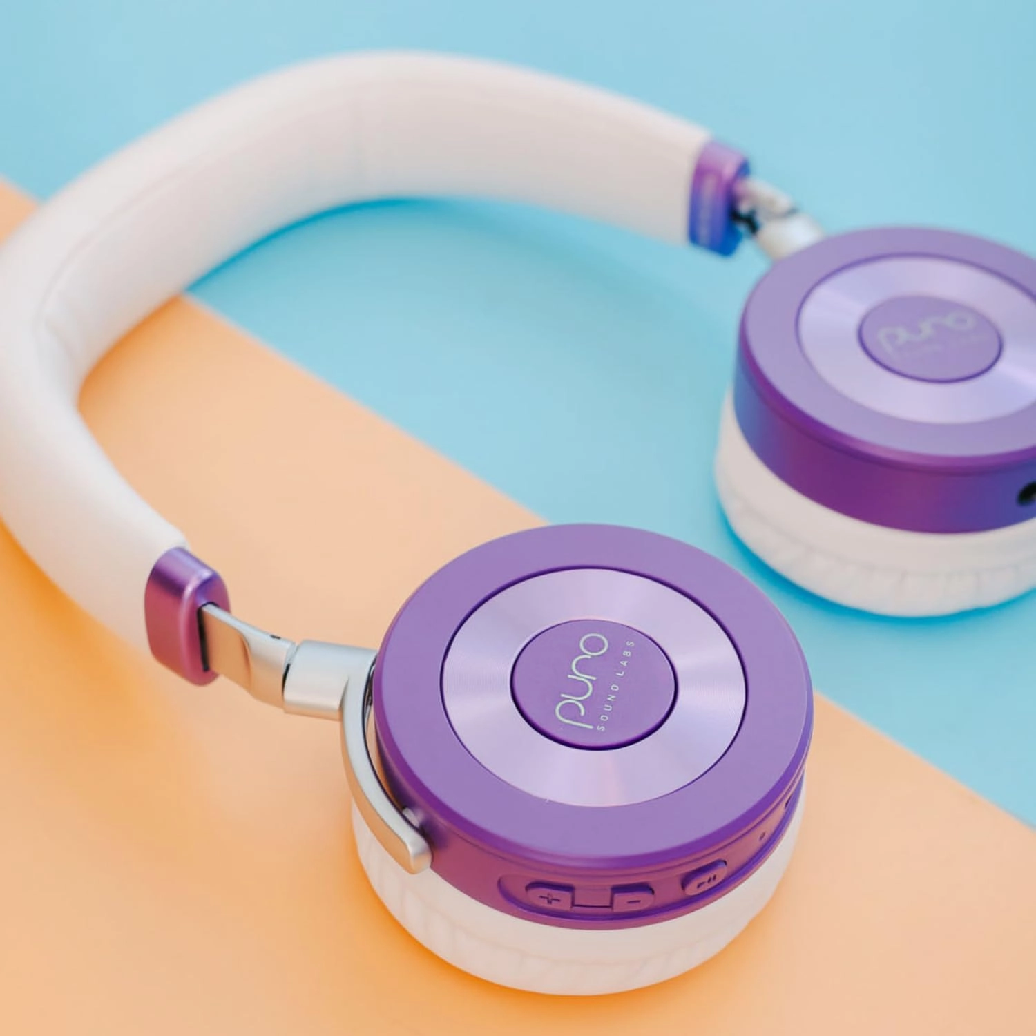 Puro Sound Labs JuniorJam Plus Volume Limiting Headphones for Kids, Safer Audio to Protect Hearing- Adjustable Bluetooth Headphones for Tablets, Smartphones, PCs- 22-Hour Battery Life (Purple)