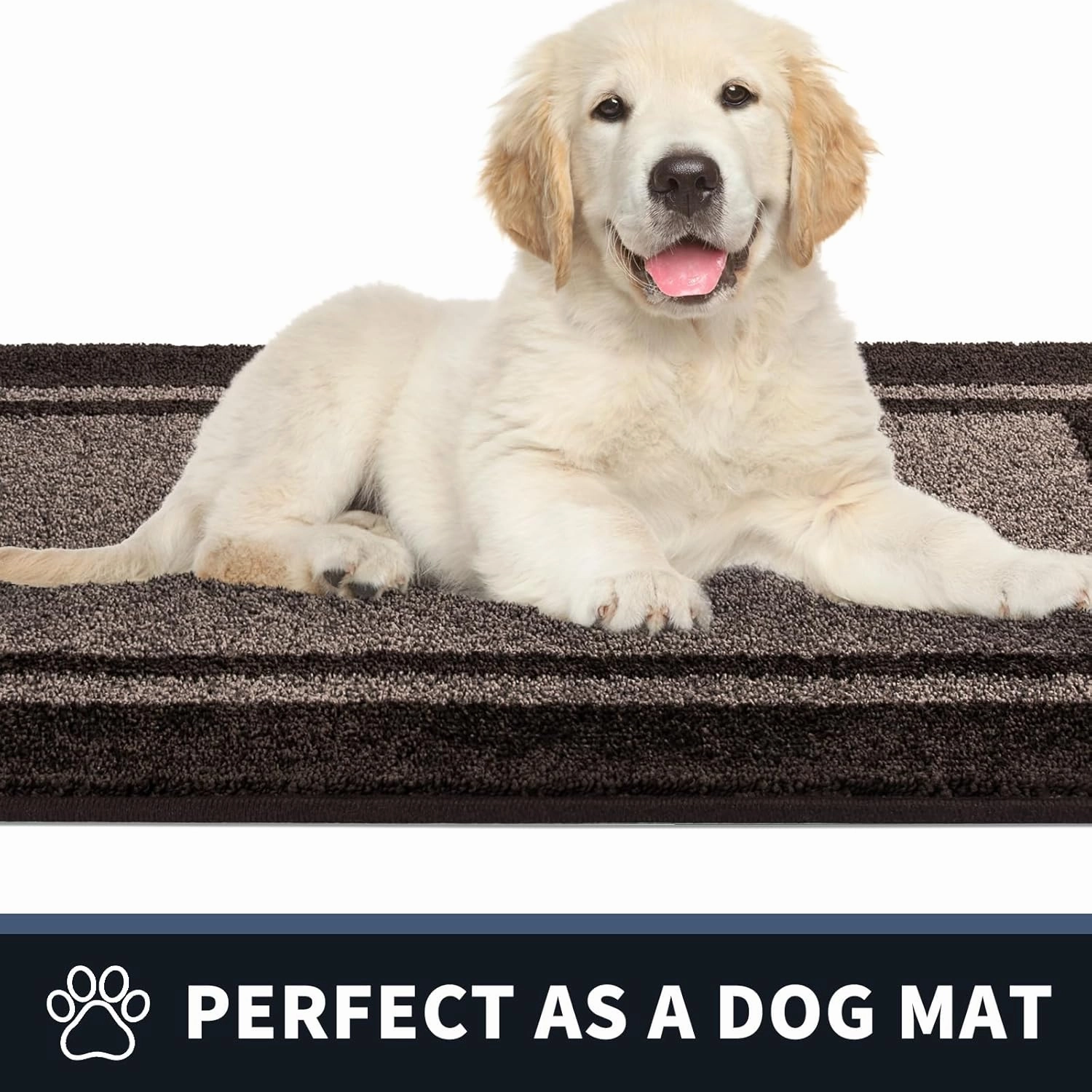PURRUGS Dirt Trapper Door Mat 24" x 36", Non-Slip/Skid Machine Washable Entryway Rug, Shoes Scraper, Area Rug, Super Absorbent Welcome Mat for Muddy Wet Shoes and Paws, Grayish Brown & Coffee