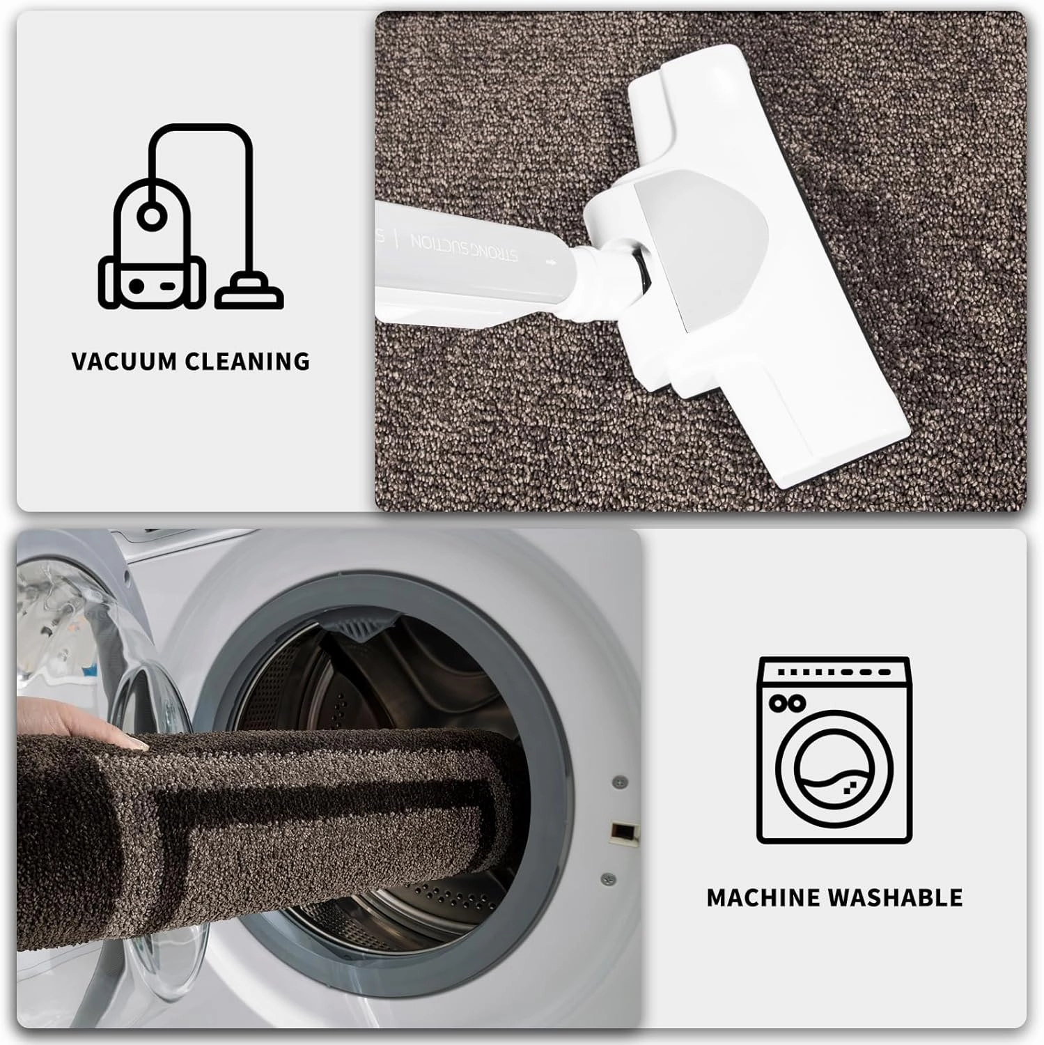 PURRUGS Dirt Trapper Door Mat 24" x 36", Non-Slip/Skid Machine Washable Entryway Rug, Shoes Scraper, Area Rug, Super Absorbent Welcome Mat for Muddy Wet Shoes and Paws, Grayish Brown & Coffee