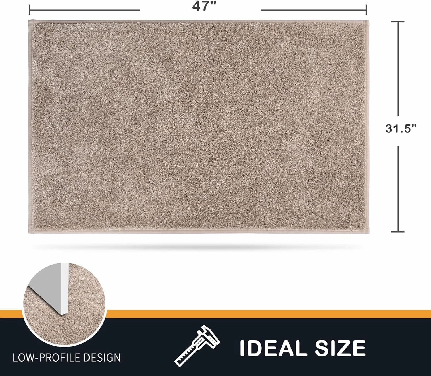 PURRUGS Dirt Trapper Door Mat 31.5" x 47", Non-Slip Machine Washable Entry Rug, Shoe Scraper, Dog Doormat, Super Absorbent Welcome Mat for Front & Back Door, Muddy Shoes & Paws, Taupe