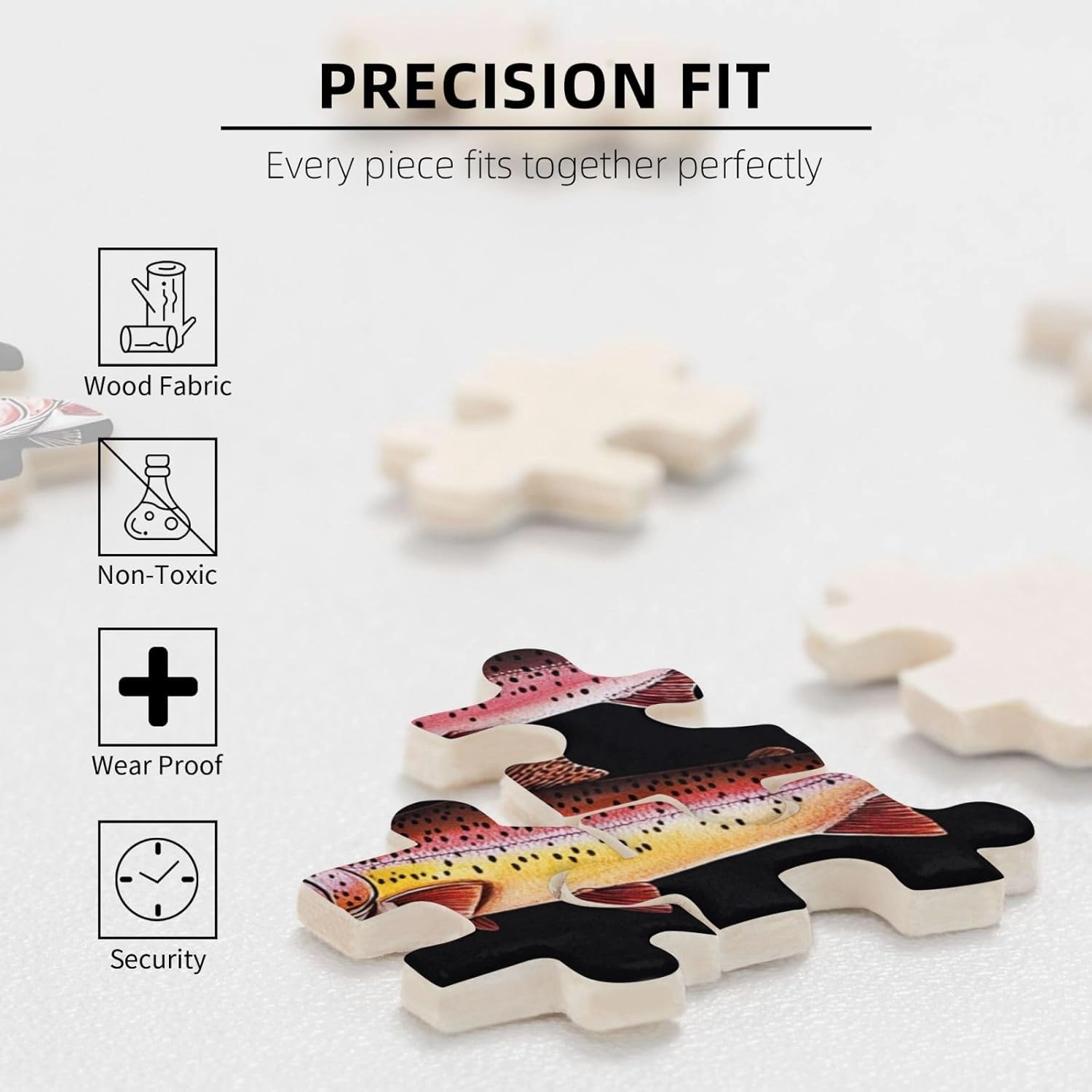 Puzzles for Adults 500 Pieces, Different Varieties of Fish, Retro Style Brainstorming Game, Stress Reliever for Parties, Impossible Brain Challenge for Fishing Enthusiasts