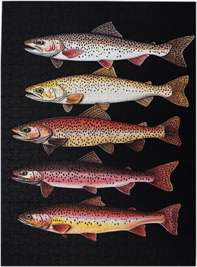 Puzzles for Adults 500 Pieces, Different Varieties of Fish, Retro Style Brainstorming Game, Stress Reliever for Parties, Impossible Brain Challenge for Fishing Enthusiasts
