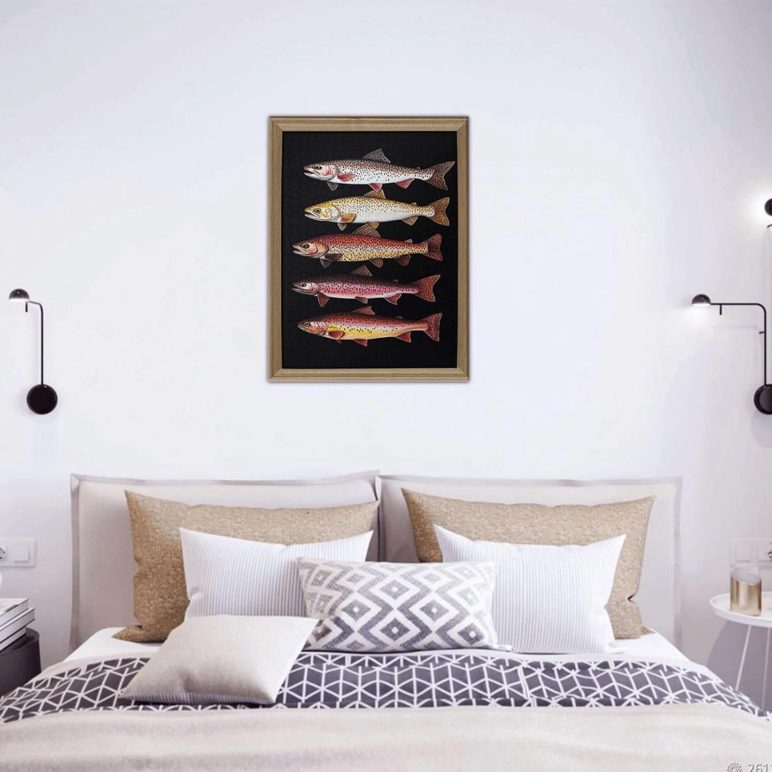 Puzzles for Adults 500 Pieces, Different Varieties of Fish, Retro Style Brainstorming Game, Stress Reliever for Parties, Impossible Brain Challenge for Fishing Enthusiasts