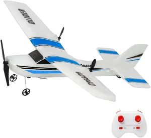 QT RC Plane 2.4Ghz 2 Channel Remote Control Airplane Ready to Fly,Durable EPP Foam RC Aircraft for Adults and Beginner, Easy & Ready to Fly, Great Gift Toy for Kids (Blue)