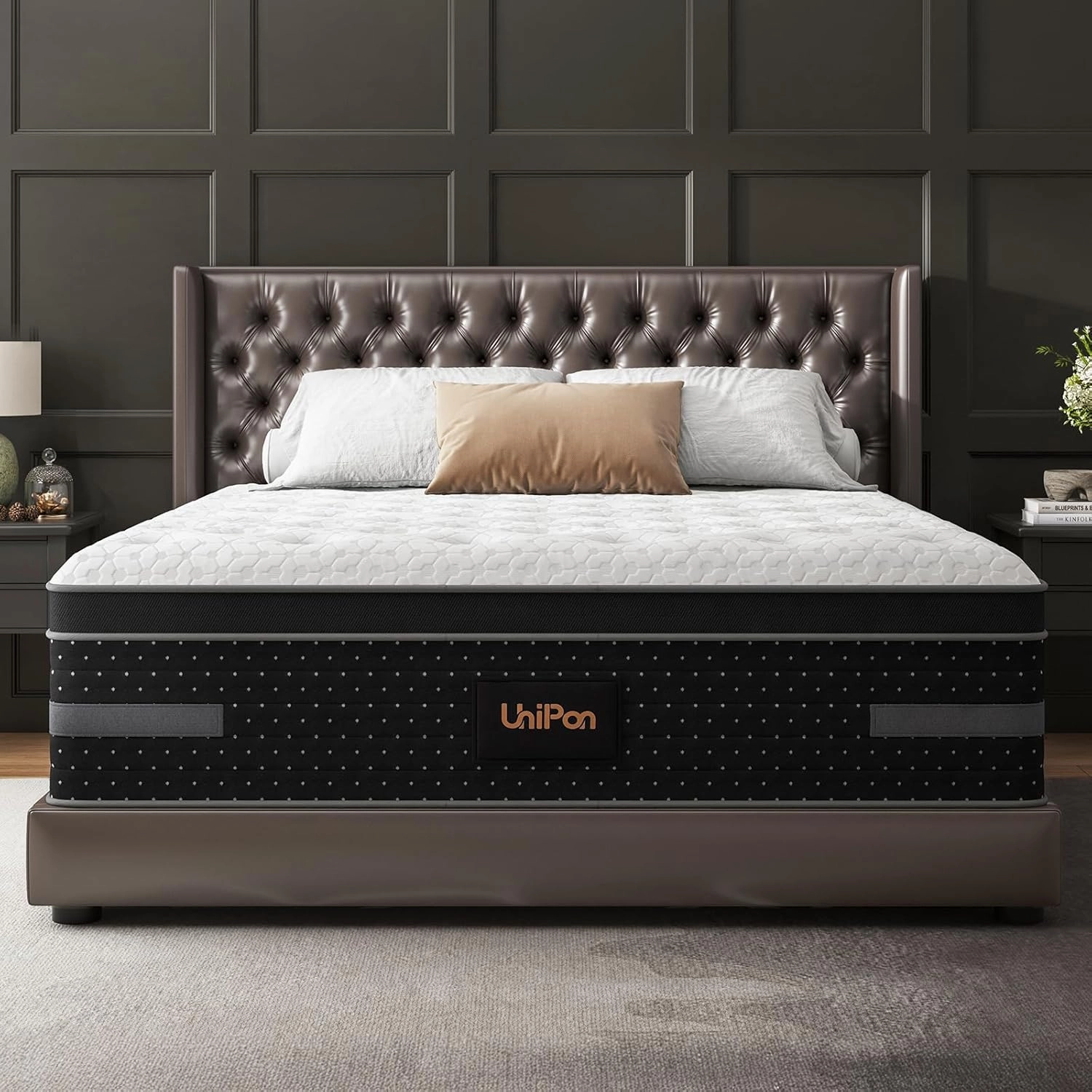 Queen Mattress, 14 Inch Hybrid Mattresses Medium Firm with Extra Lumbar & Shoulder Support, Motion-Isolation Bed in a Box for Pain Relief Deep Sleep Fiberglass Free - No Odor 365 Night Trial