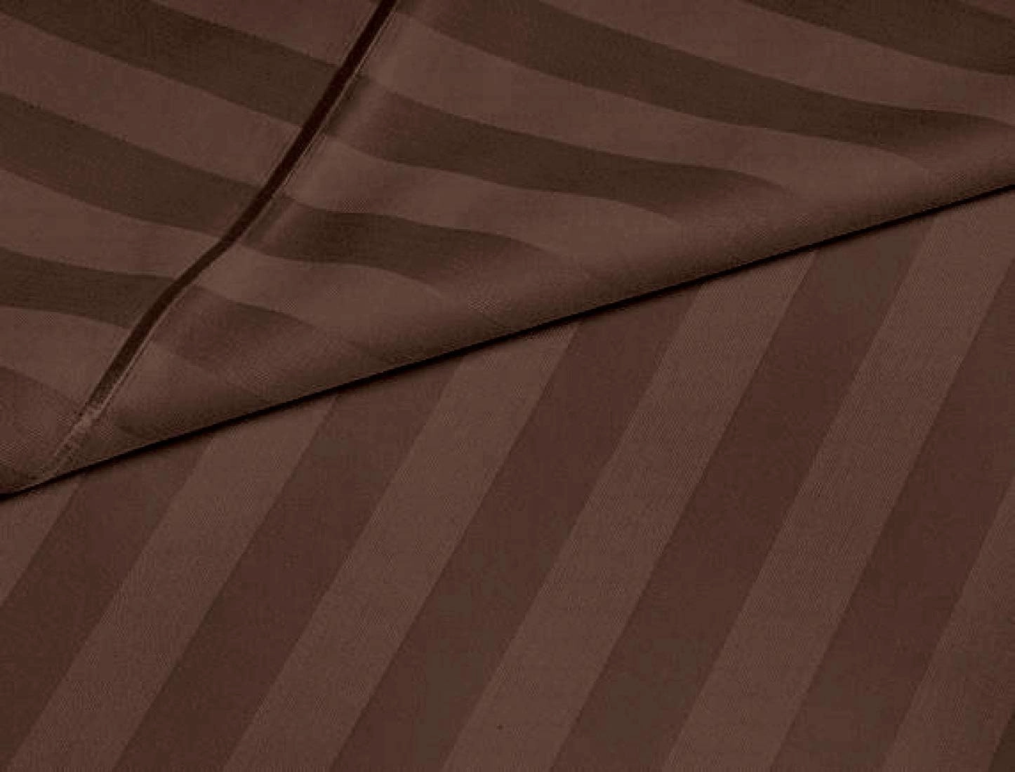 Queen Size Coffee Striped Bed Sheet Set - 800 TC Egyptian Cotton Bedding - Upto 18 Inch Deep Pocket of Cotton Sheets - 6 Piece Premium Sheet Set Cotton
