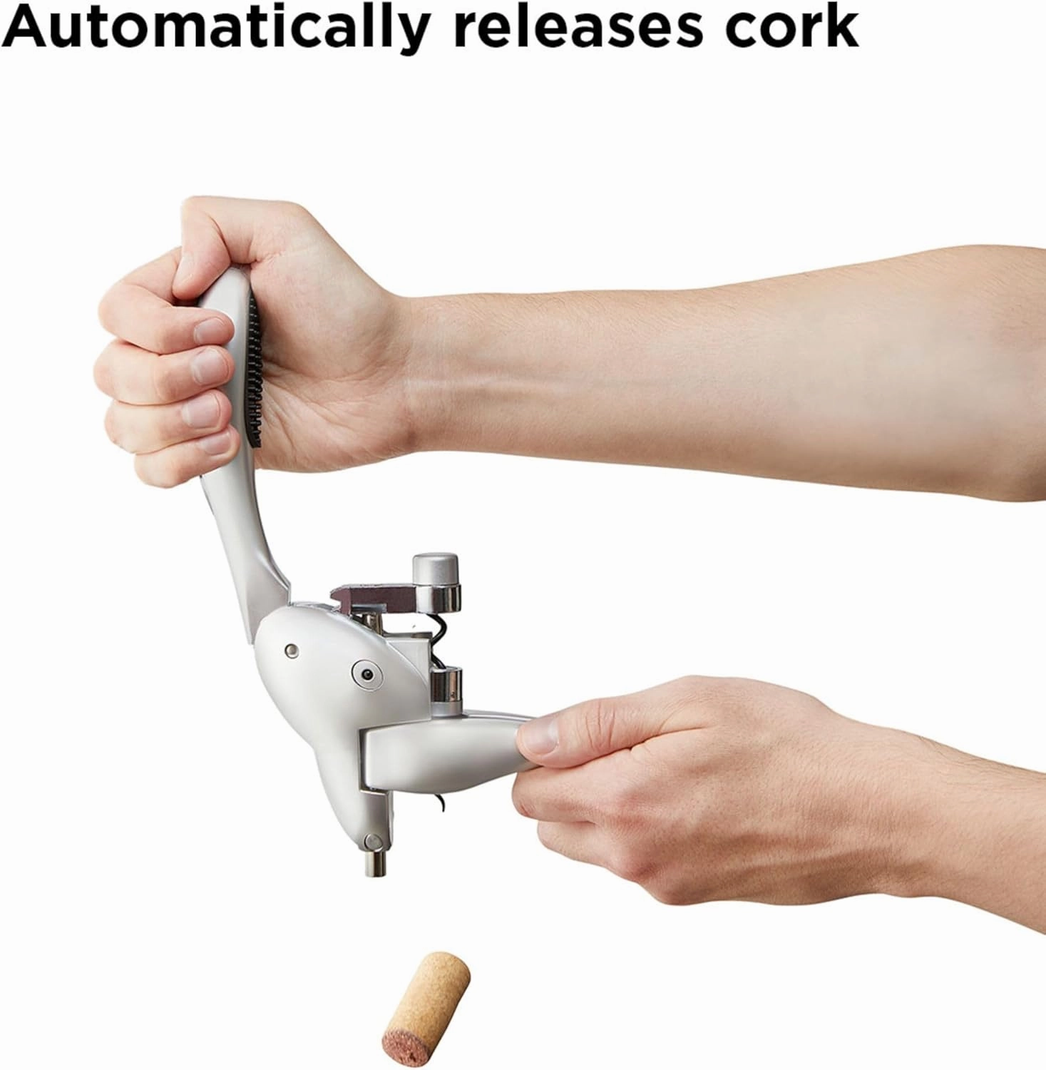 Rabbit Original Lever Corkscrew Wine Opener with Foil Cutter and Extra Spiral (Silver)