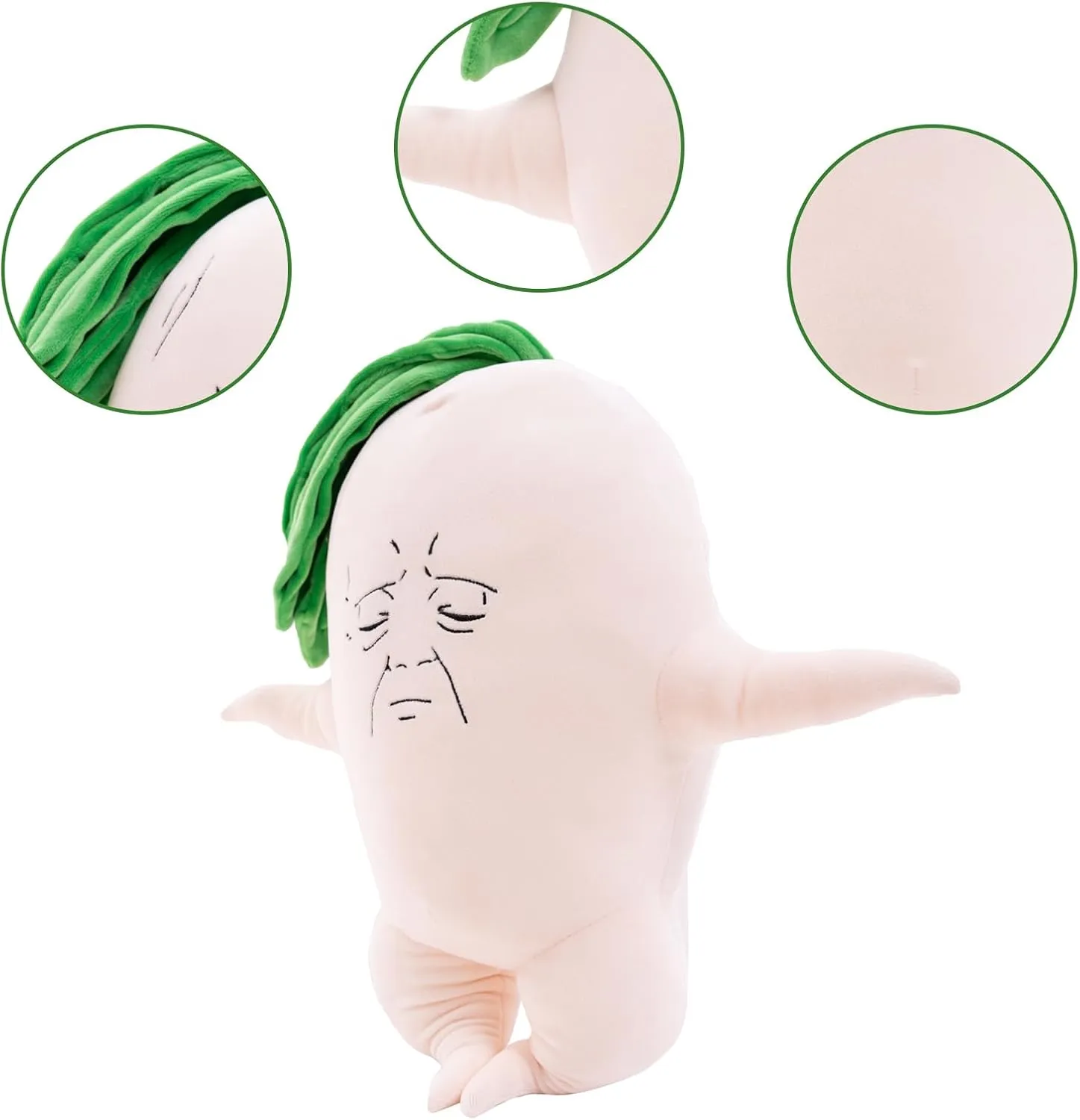 Radish Plush Pillow 11 Inch, Cute Radish Stuffed Animal, Soft Stuffed Radish Plushie, Radish Plush Throw Pillow for Room Decor, Gifts for Girls, Kids on Birthday, Christmas