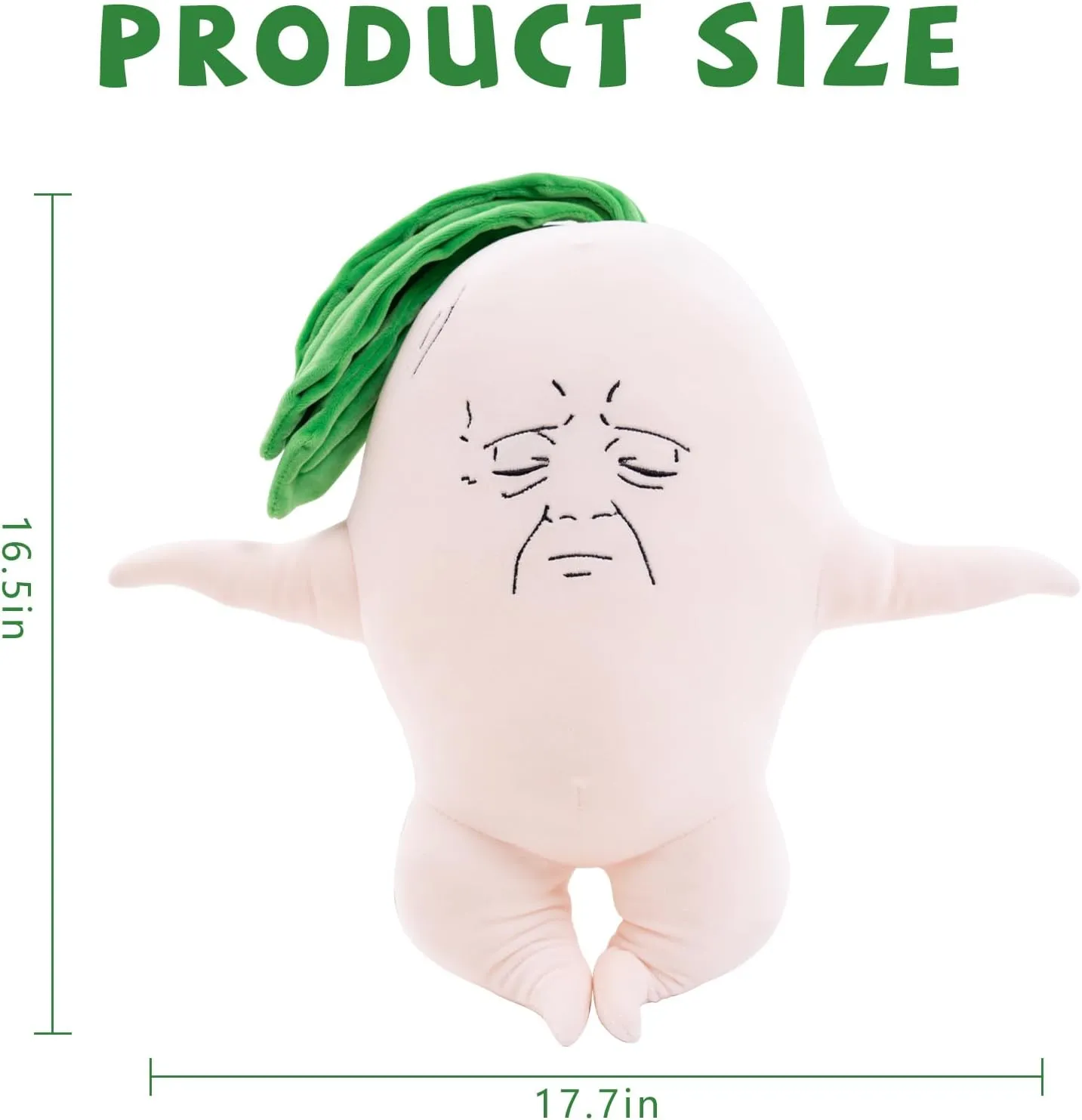 Radish Plush Pillow 11 Inch, Cute Radish Stuffed Animal, Soft Stuffed Radish Plushie, Radish Plush Throw Pillow for Room Decor, Gifts for Girls, Kids on Birthday, Christmas