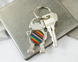 Rainbow Robot Keychain