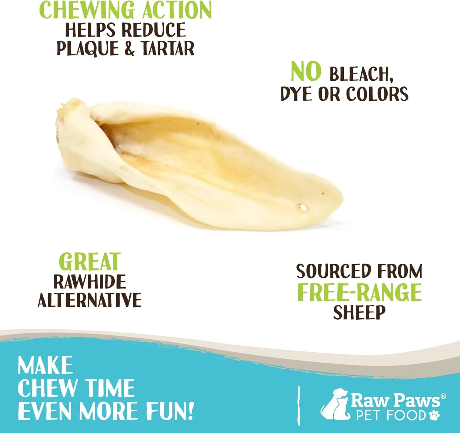 Raw Paws Lamb Ears for Dogs (30 Pack) - Packed in USA - Crunchy Lamb Dog Treats - Single Ingredient, Natural Rawhide Alternative Dog Chews - Preservative & Additive Free