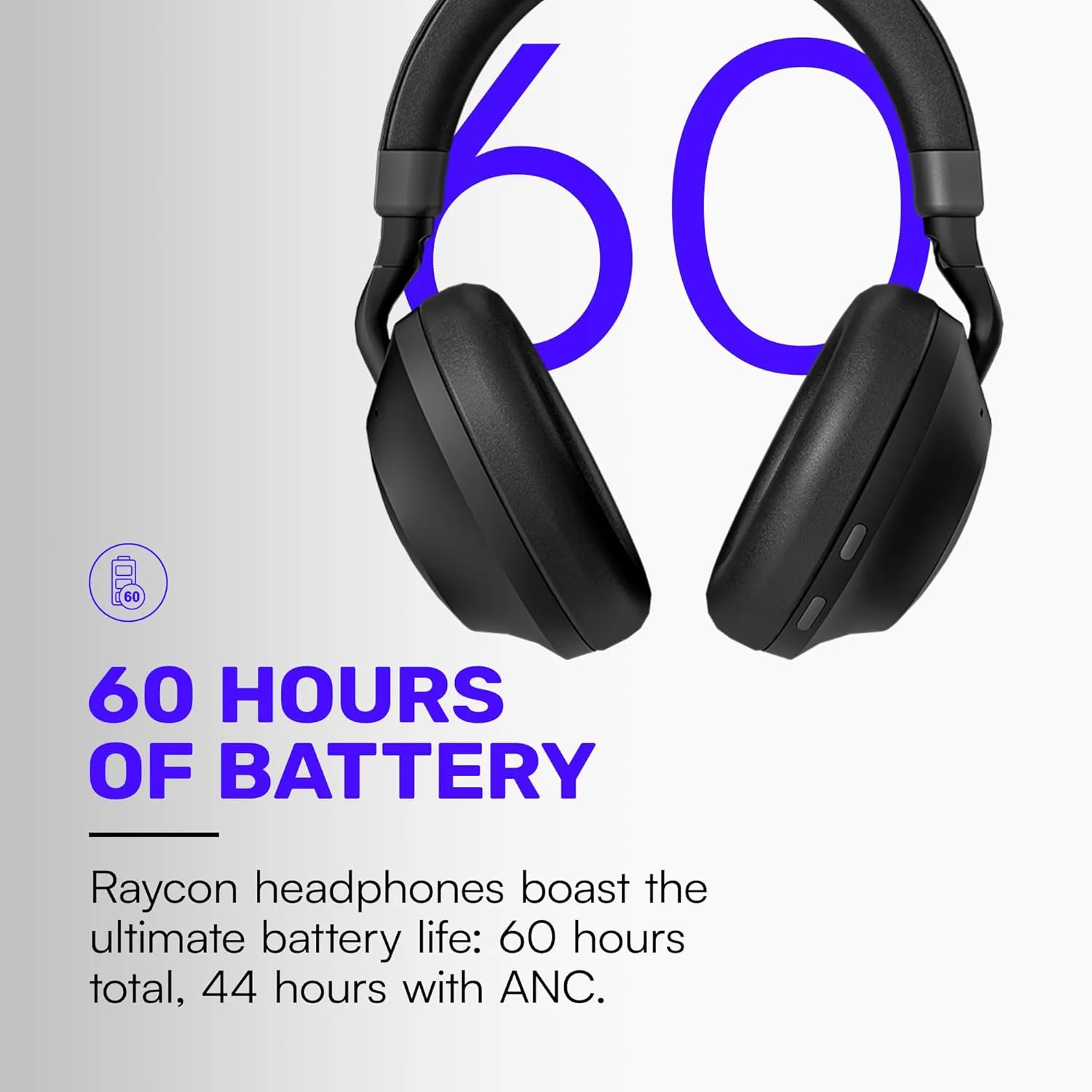 Raycon Everyday Headphones Pro with 60 Hours of Battery, 6 Mics, Active Noise Cancellation, Awareness Mode, Multipoint Connectivity (Storm Blue)
