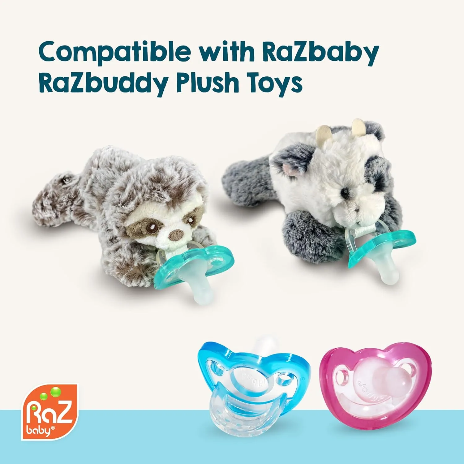 RaZbaby Jollypop Pacifier for Newborns & Up, USA Made, Natural Shaped Orthodontic Binky, Lovingly Shared in NICUs & Hospitals Worldwide, Medical-Grade 100% BPA-Free - 0-3 Months, 6 Pack - Blue