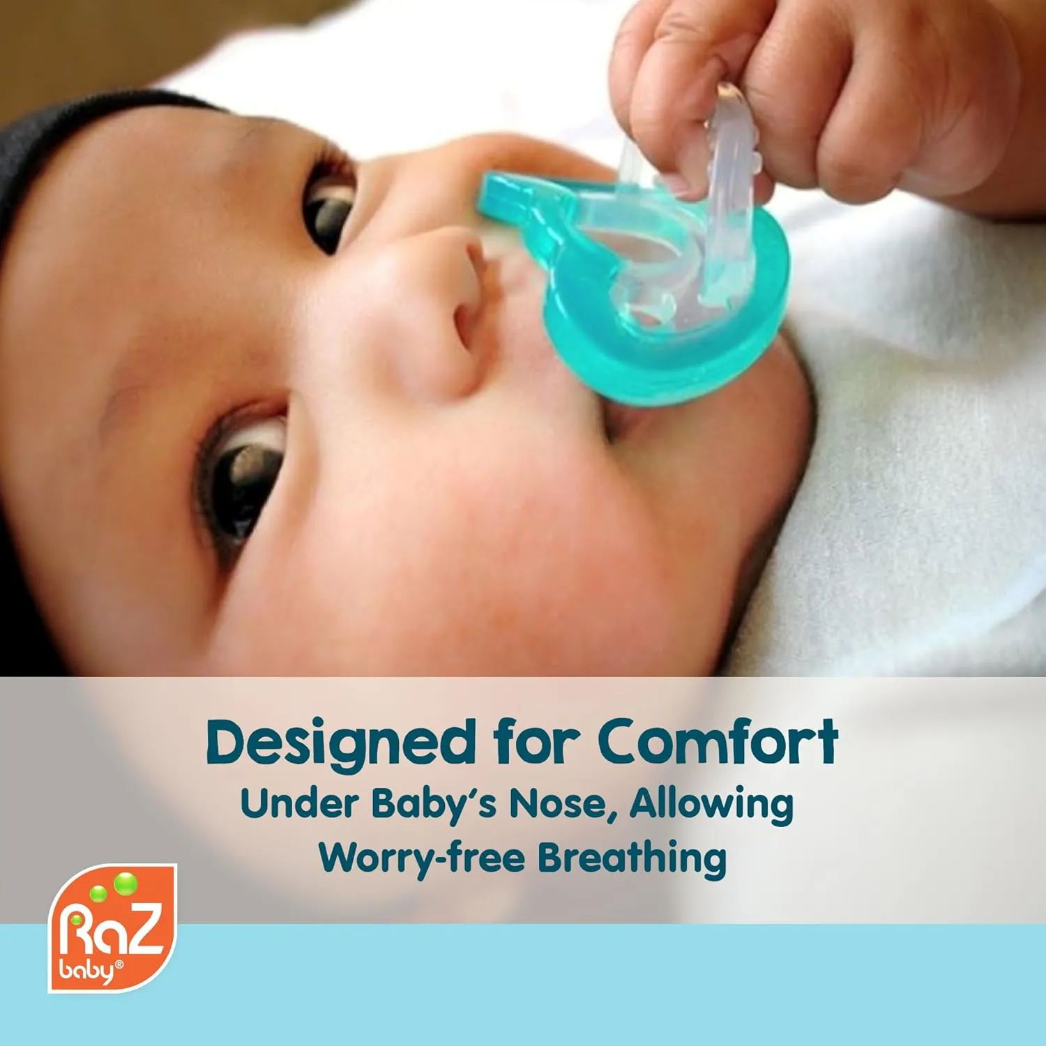 RaZbaby Jollypop Pacifier for Newborns & Up, USA Made, Natural Shaped Orthodontic Binky, Lovingly Shared in NICUs & Hospitals Worldwide, Medical-Grade 100% BPA-Free - 0-3 Months, 6 Pack - Blue