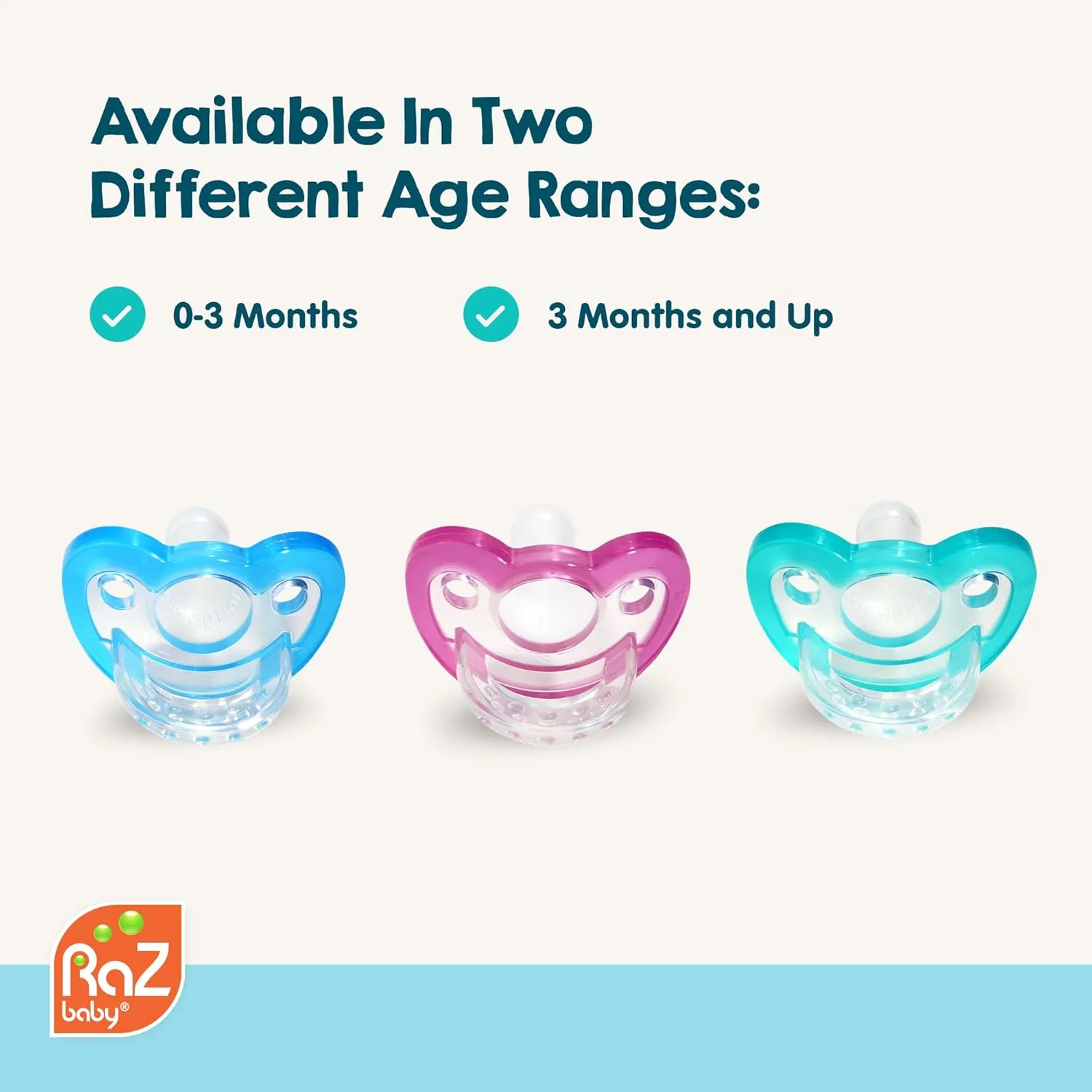 RaZbaby Jollypop Pacifier for Newborns & Up, USA Made, Natural Shaped Orthodontic Binky, Lovingly Shared in NICUs & Hospitals Worldwide, Medical-Grade 100% BPA-Free - 0-3 Months, 6 Pack - Blue