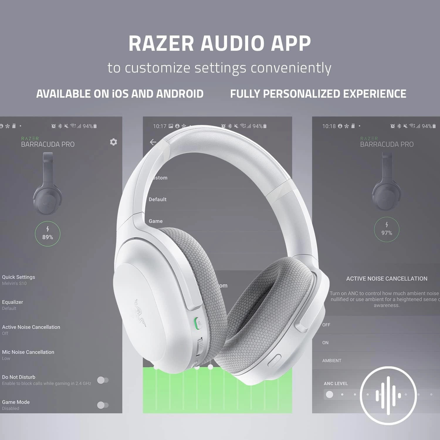 Razer Barracuda Video Game Headset Barracuda Mercury White