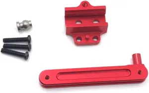 RC Car DIY Parts for WLtoys 12427 12428 12423 12429 FY01 FY02 FY03 Metal Steering Kit Remote Control Crawler Vehicle Upgrade Parts Accessories(Red)