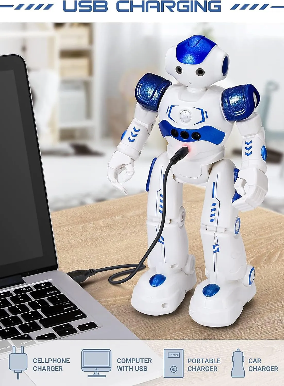 RC Robot Toys for Kids, Gesture & Sensing Programmable Remote Control Smart Robot for Age 3 4 5 6 7 8 Year Old Boys Girls Birthday Gift Present