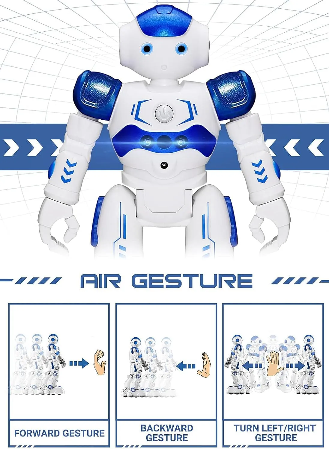 RC Robot Toys for Kids, Gesture & Sensing Programmable Remote Control Smart Robot for Age 3 4 5 6 7 8 Year Old Boys Girls Birthday Gift Present