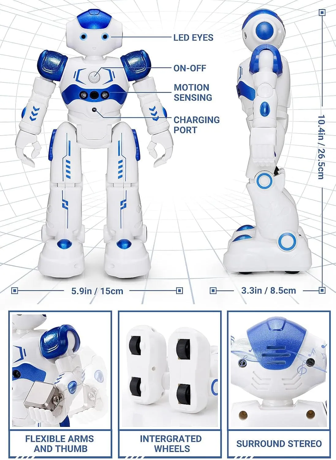 RC Robot Toys for Kids, Gesture & Sensing Programmable Remote Control Smart Robot for Age 3 4 5 6 7 8 Year Old Boys Girls Birthday Gift Present