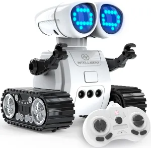 RC Robot Toys for Kids - Rechargeable Walkie Talkie Remote Control Toy for Boys Girls - with Gesture Sensing Dance Move Music LED Eye - Gift Present for Christmas Birthdays