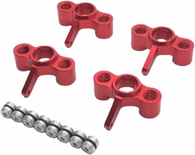 RC Car DIY Parts for JLB J3 EA1003A 1/10 Metal Upgrade Modified Front and Rear Steering Cup Remote Control Crawler Car Upgrade Parts Accessories(Red)