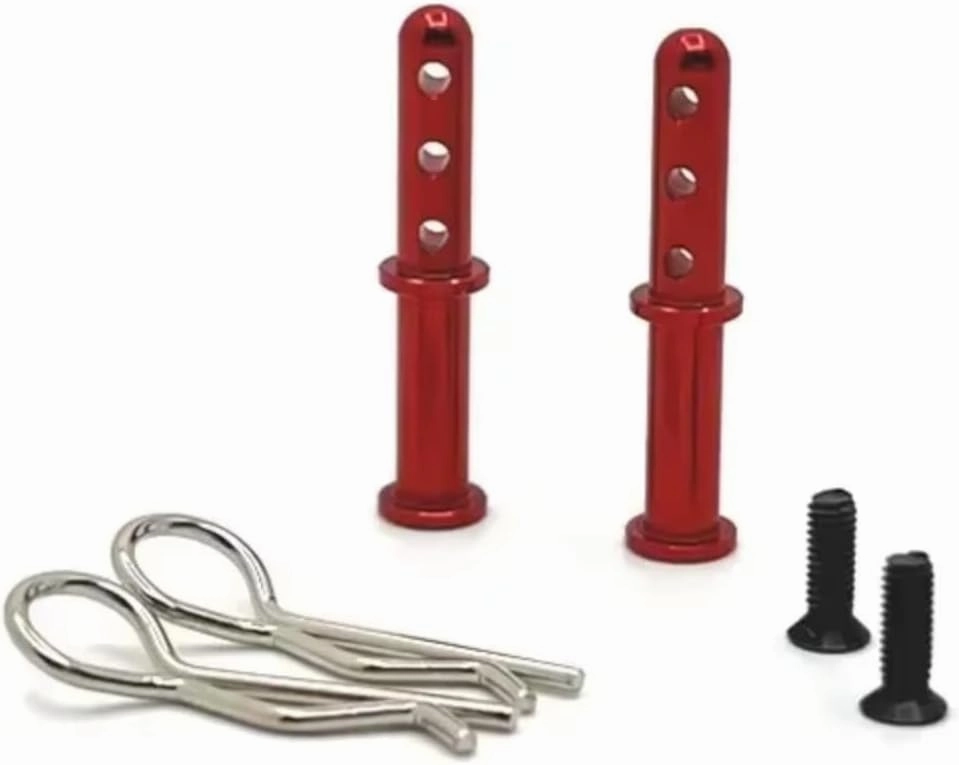 RC Car DIY Parts for Wltoys 144001 144010 144016 124016 124017 124018 124019 for RIaarIo 1/12 1/14 Metal Body Mount Post Shell Column RC Car Upgrade Parts(Red)