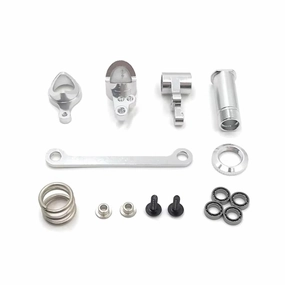 RC Car DIY Parts for WLtoys 144010 144001 144002 124016 124017 124018 124019 4/7/2 Metal Upgrade Bearing Steering Assembly RC Car Parts(Silver)