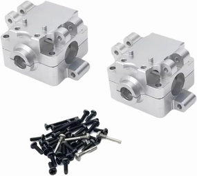 RC Car DIY Parts for WLtoys 284131 K969 K979 K989 K999 P929 P939 1/28 2 Pcs Gearbox RC Car Metal Upgrade Parts(Silver)