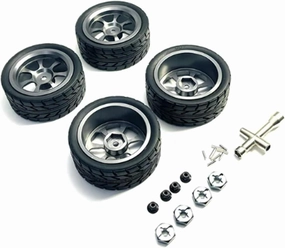 RC Car Parts for Wltoys 144001 144010 144002 124018 124016 124017 124019 A969 A949 A959 A979 K929 1:10 1:12 1:14 1:18 Metal Upgrade Wheels RC Car Accessories(Gray)