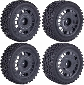 Rc Car Wheel Rim Tire Compatible with Wltoys 104001 for Tamiya for TT-02B 1/10 Rc for Rally Tires for Buggy Tire Plastic Upgrades Tire Mounting Glue RC Part(Black)