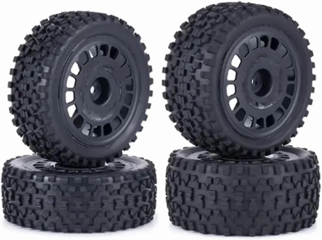 Rc Car Wheel Rim Tire Compatible with Wltoys 104001 for Tamiya for TT-02B 1/10 Rc for Rally Tires for Buggy Tire Plastic Upgrades Tire Mounting Glue RC Part(Black)
