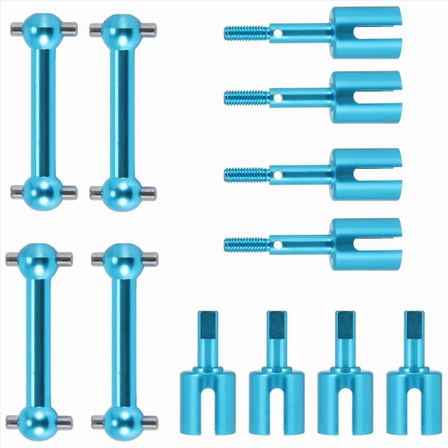 RC Differential Cup for Tamiya for TT-01 TT01D TT01E for TT-02 1/10 RC Car Upgrade Parts Metal Drive Shaft Dog Bone Diff Cup Joint Set