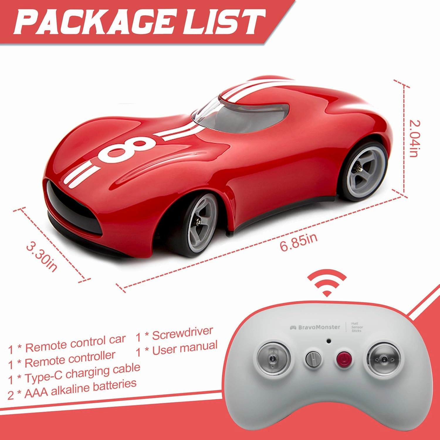 RC Drift Car, Speedster Rechargeable Remote Control Sport Racing Toy Model 10KM/H  High Speed RWD with Differentia Ultimate Gift for Car Lovers & Racers