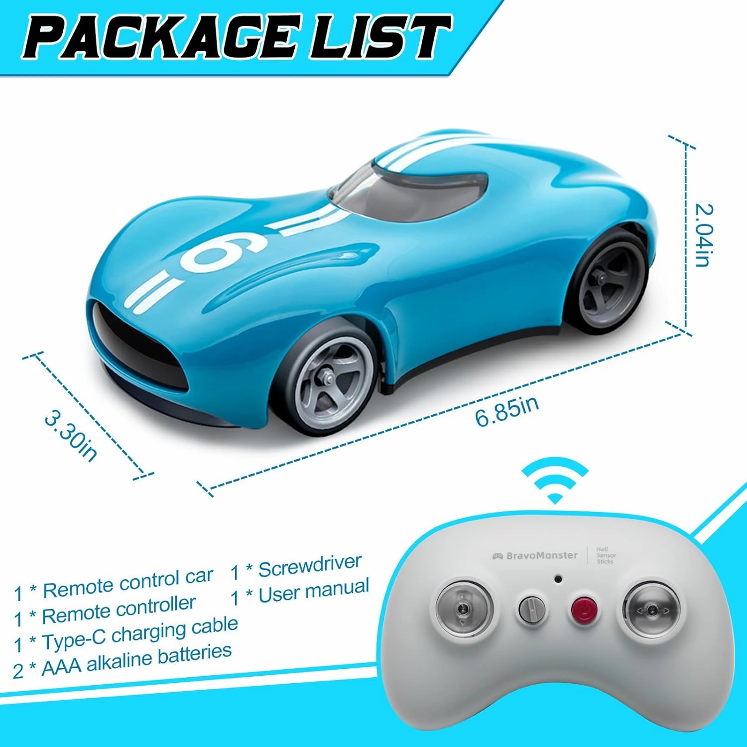 RC Drift Car, Speedster Rechargeable Remote Control Sport Racing Toy Model 10KM/H  High Speed RWD with Differentia Ultimate Gift for Car Lovers & Racers