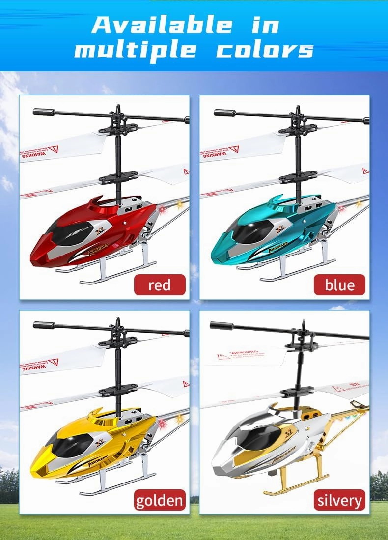 RC Helicopter with Gyro Stabilizer, 2.4G Remote Control Helicopter 3.5 CH RC Aircraft with LED Lights Toy Gift for Beginners | 8-10 Min Flight Time