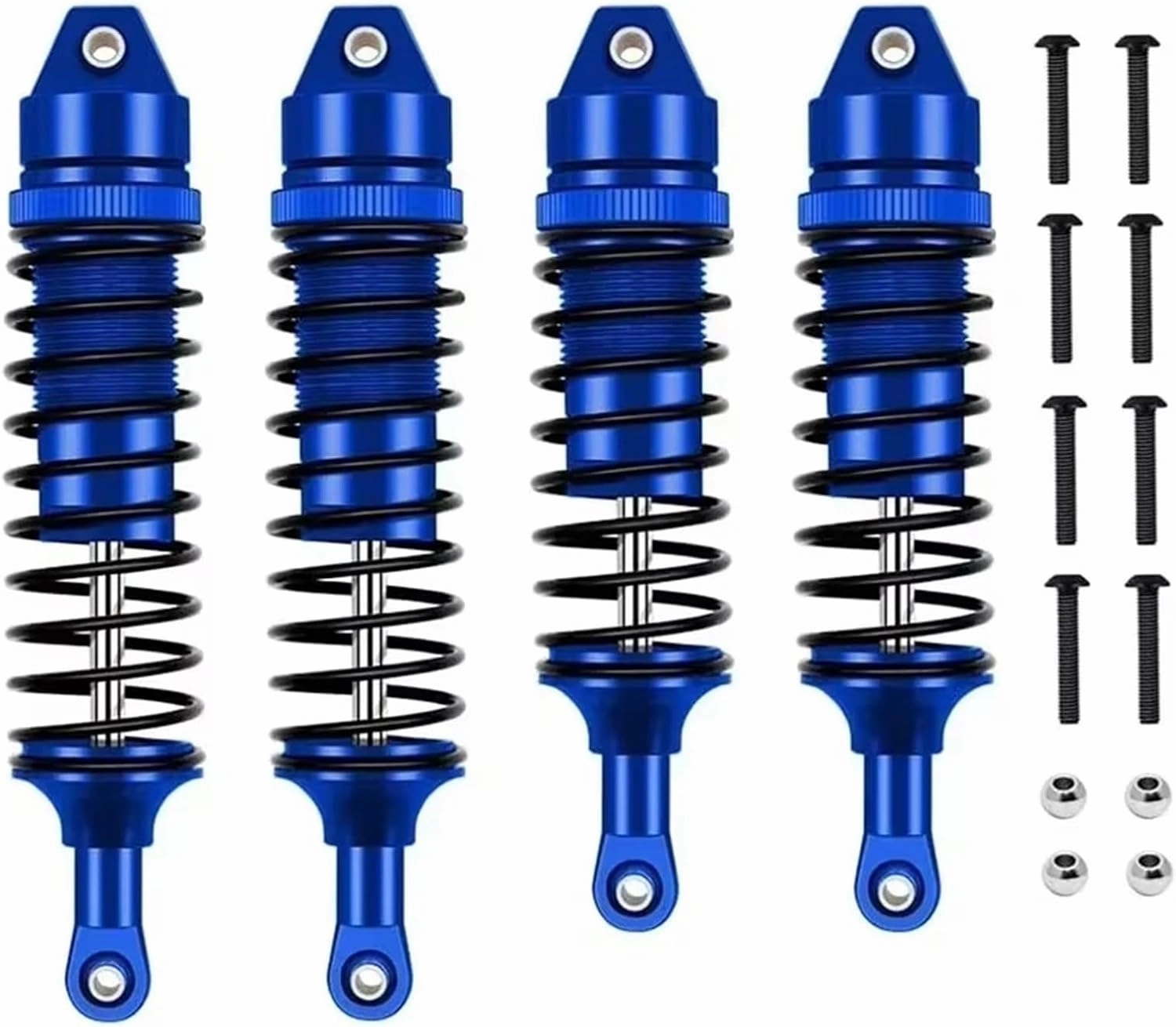 RC Repair Parts Compatible with Traxxas for Slash 4X4 for VXL 2WD for Rustler for Stampede for Hoss 1/10 RC Car Parts Metal Front and Rear Shock Absorber(Blue)