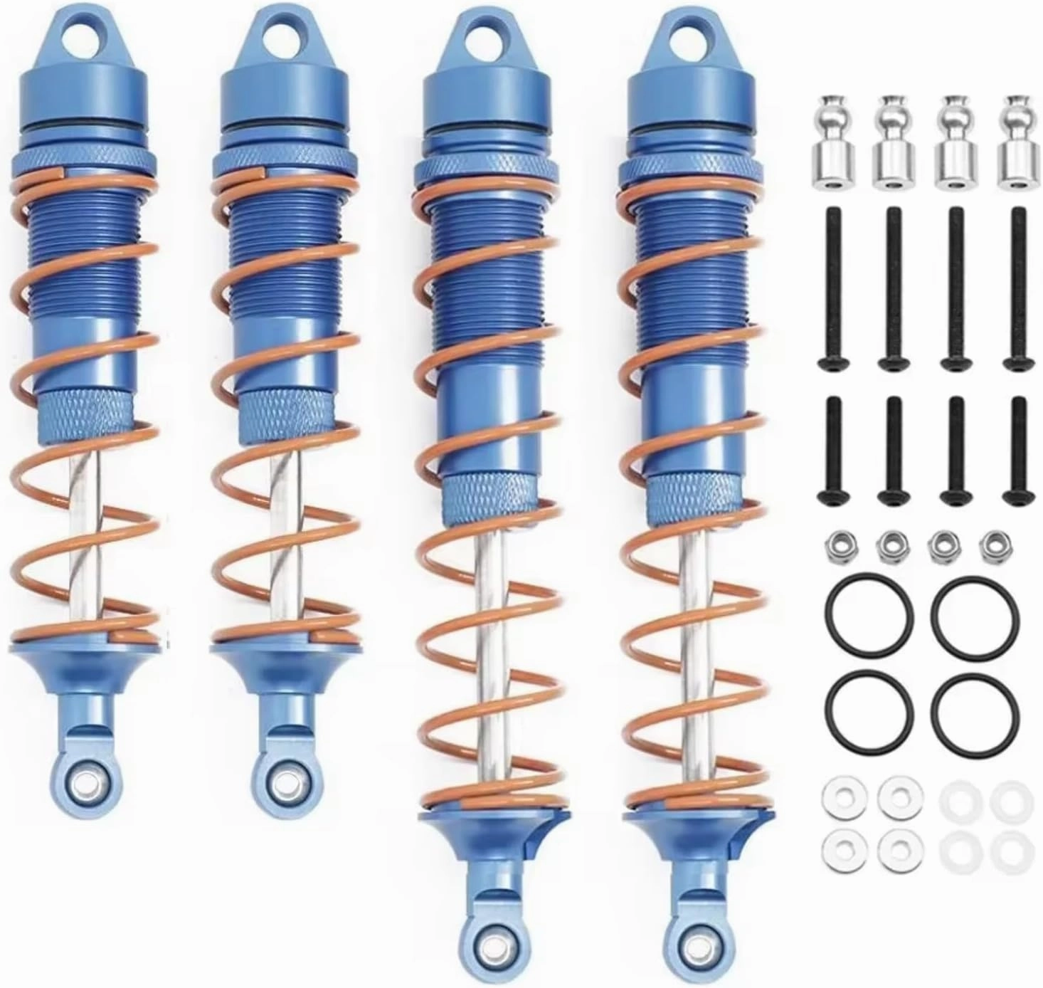 Rc Shock Absorber For Arrma 6S 1/7 For Kraton For Notorious For Outcast 1/8 4pcs 110mm 135mm Metal Oil Shock Absorber Damper RC Car Upgrade Parts Replacement Use(Blue)