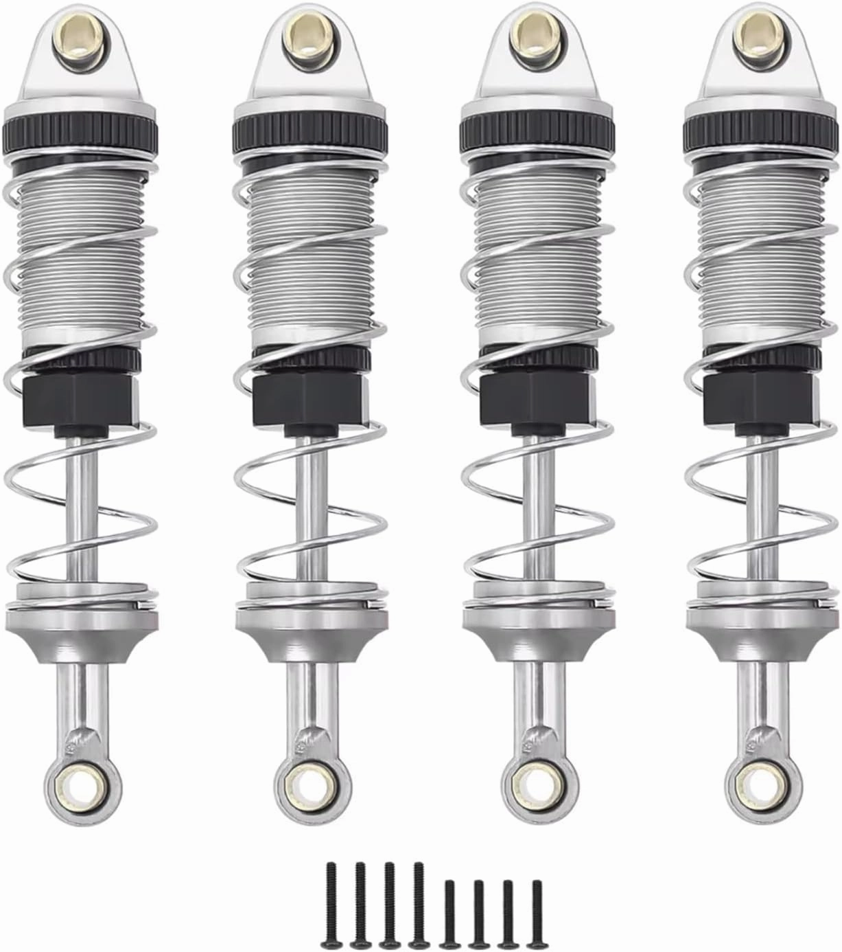 Rc Shock Absorber For Mn128 Mn86K Mn86KS Mn86S For Mn G500 For Mjx 16208 16209 16210 1/12 Metal Oil Shock Absorber Damper RC Car Upgrade Parts Replace Use(Silver)